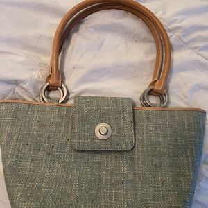 Vintage Elaine Turner Green Tan Tweed Shoulder Bag